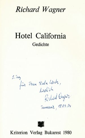 Hotel California. Gedichte 1., (= Kriterion Hefte).