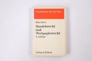 HANDELSRECHT UND WERTPAPIERRECHT.