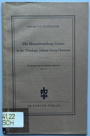 Die Menschwerdung Gottes in der Theologie Johann Georg Hamanns