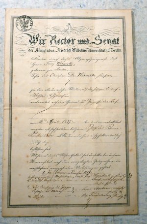 Lebenslauf und Anschreiben; Zeugnis der Reife; Abgangszeugnis Universität; Testament