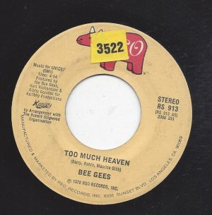 gebrauchter Tonträger – Bee Gees - – BEE GEES : Too Much Heaven + Rest Your Love On Me - 7" Single Vinyl 1978