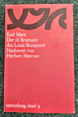 antiquarisches Buch – Karl Marx – Der 18. Brumaire des Louis Bonoparte, Nachwort von Herbert Marcuse