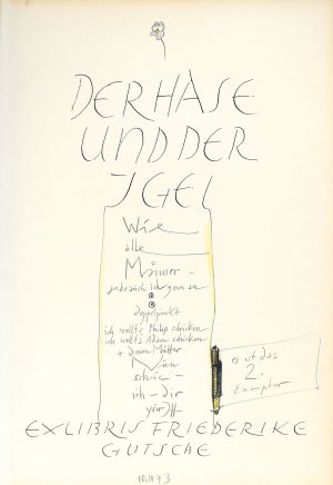 Der Wettlauf zwischen Hase und Igel auf der Buxtehuder Heide. [Mit signierter Originalzeichnung, Widmungsexemplar.]