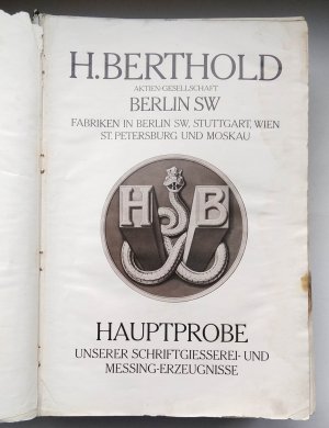 Hauptprobe unserer Schriftgiesserei- und Messing-Erzeugnisse