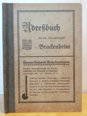 Brackenheim, Adreßbuch für den Oberamtsbezirk Brackenheim 1931, Einwohnerbuch mit Botenheim Cleebronn Dürrenzimmern Eibensbach Frauenzimmern Güglingen […]