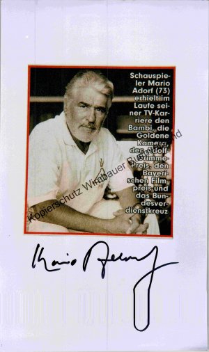 Original Autogramm Mario Adorf (*1930) Schauspieler /// Autogramm Autograph signiert signed signee