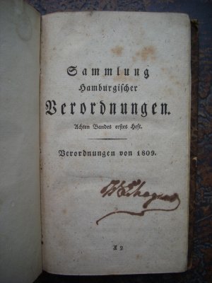 Sammlung Hamburgischer Verordnungen - 8. Band 1809 - 1810