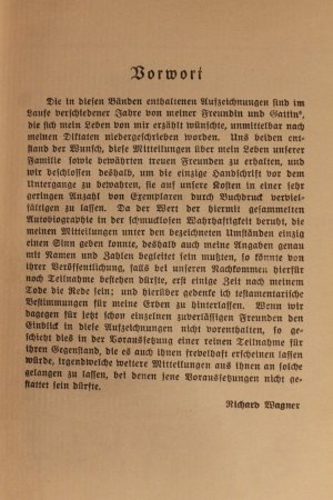 antiquarisches Buch – Richard Wagner – Mein Leben - 2 Bände in einem Buch