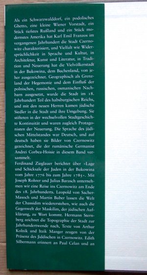 gebrauchtes Buch – Corbea-Hoisie, Andrei (Hrsg – Czernowitz. Jüdisches Städtebild.