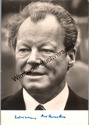 Autogrammkarte Willy Brandt (1913-1992) Bundeskanzler /// Autogramm Autograph signiert signed signee