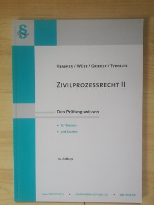 gebrauchtes Buch – Karl-Edmund Hemmer – Zivilprozessrecht II