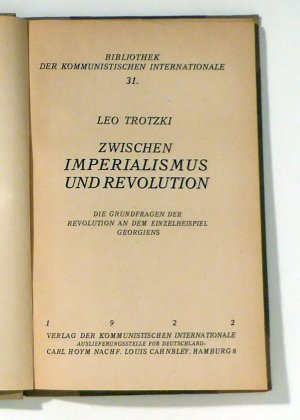 Zwischen Imperialismus und Revolution., Die Grundfragen der Revolution an dem Einzelbeispiel Georgiens.