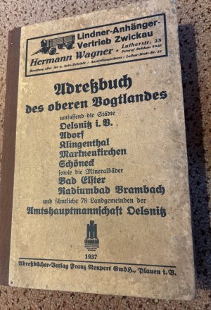 Adreßbuch des oberen Vogtlandes von 1937