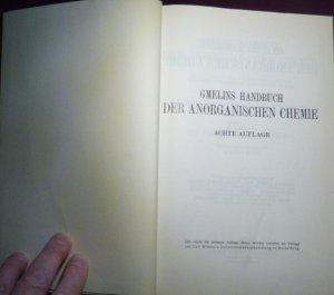 Gmelins Handbuch der anorganischen Chemie Fe, Systemnr. 59 Teil B Verbinduingen des Eisens