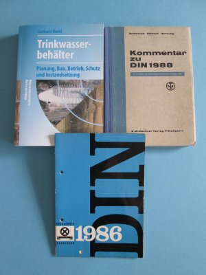 3 Bücher: Trinkwasserbehälter + Kommentar zu DIN1988 + DIN 1986 Grundstücksentwässerungsanlagen