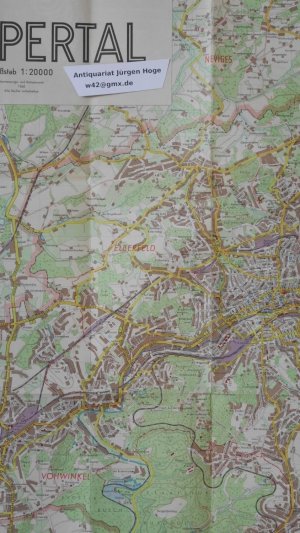 Wuppertal 1960 , Maßstab 1:20000, ca. 84 x 122 cm ( 1:20.000 Stadtplan Landkarte) .