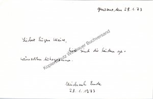 Original Autogramm Michael Ende (1929-1995) /// Autograph signiert signed signee