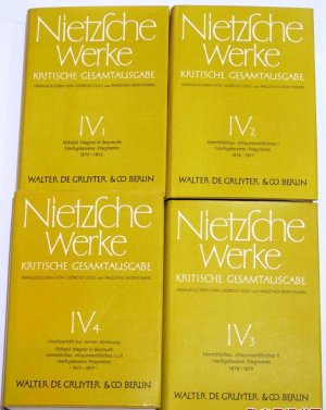 Werke. Kritische Gesamtausgabe. 4. Abt. IV 1-4. Herausgegeben von Giorgio Colli u. Mazzino Montinari. Richard Wagner in Bayreuth / Nachlaß 1875-1876 - […]