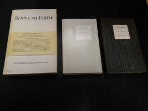 Drei Bücher Sekundärliteratur zu Thomas Mann aus dem Umfeld von DDR-Germanisten: Band 1)  Sinn und Form. Beiträge zur Literatur. Sonderheft Thomas Mann 1965. Herausgegeben von der Deutschen Akademie der Künste. Mit Beiträgen von Alexander Abusch, Peter Hacks, Erika Mann, Paul West, Ilja Fradkin, Günter Kunert, Stanislaw Lem u.a. zu Leben, Werk und Interpretationen seiner Schriften. Band 2) Untersuchungen zu Thomas Mann: Die Bedeutung der Künstlerdarstellung für die Entwicklung des Realismus in seinem erzählerischen Werk. Band 3) Thomas Manns Humanismus. Werden und Wandel einer Welt- und Menschenauffassung.