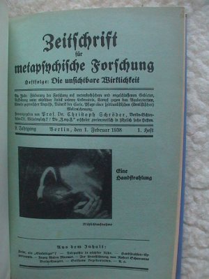 Zeitschrift für metapsychische Forschung, 9. Jahrgang + 10. Jahrgang 1938 + 1939 (komplett)