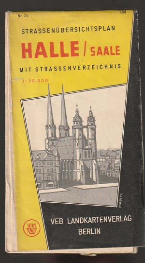 antiquarisches Buch – Straßenübersichtsplan Halle Saale mit Straßenverzeichnis Maßstab 1:20.000