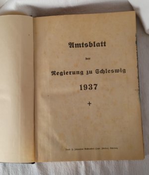 gebrauchtes Buch – Amtsblatt der Regierung zu Schleswig 1937