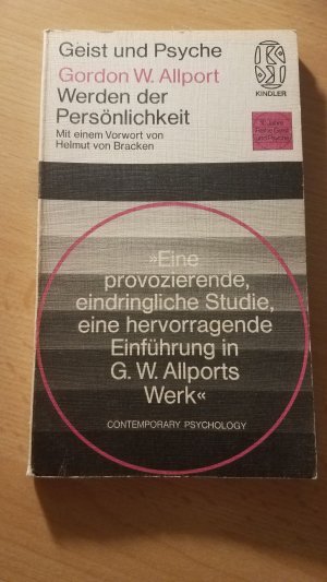 gebrauchtes Buch – Gordon W. Allport – Werden der Persönlichkeit - Gedanken z. Grundlegung e. Psychologie d. Persönlichkeit