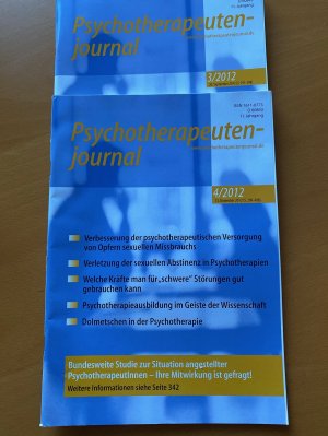 Bildtext: PTJ Jahrgang 2012, Heft 3 und 4 von Psychotherapeutenjournal