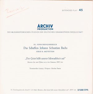 "Der Geist hilf unserer Schwachheit auf" - Motette für zwei Chöre -BMV 226 - Joh. Seb. Bach
