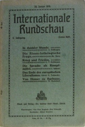 Internationale Rundschau. 4. Jahrgang Hefte 1 - 16 [vollständiger Jahrgang]