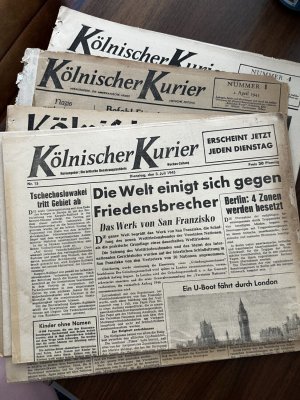 16x Kölnischer Kurier April - September 1945 Zeitung Köln