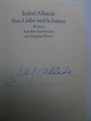 Von Liebe und Schatten, Roman,, Aus dem Spanischen von Dagmar Ploetz