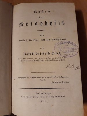 System der Metaphysik. Ein Handbuch für Lehrer und zum Selbstgebrauch