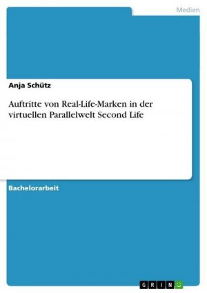 neues Buch – Anja Schütz – Auftritte von Real-Life-Marken in der virtuellen Parallelwelt Second Life