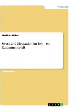 neues Buch – Matthias Gebel – Stress und Motivation im Job ¿ ein Zusammenspiel?