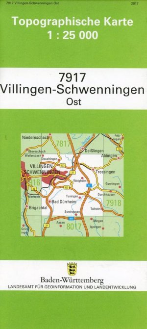 Topographische Karte Baden-Württemberg Villingen-Schwenningen, Ost