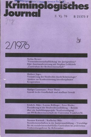 gebrauchtes Buch – Kriminologisches Journal. 8. Jg./ Heft 2/ 1976. Hg.: Arbeitskreis Junger Kriminologen.