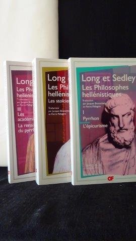 gebrauchtes Buch – Long, A.A. & Sedley – Les Philosophes hellénistiques.  [The Hellenistic philosophers] Tome 1 - Pyrrhon - L’Épicurisme. Les Philosophes hellénistiques. [The Hellenistic philosophers] Tome 2 - Les Stoïciens. Les Philosophes hellénistiques. [The Hellenistic philosophers] Tome 3 - Les académiciens - La renaissance du pyrrhonisme