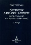 gebrauchtes Buch – Klaus Tiedemann – Kommentar zum GmbH-Strafrecht : (Â§Â§ 82 - 85 GmbHG und ergänzende Vorschriften) ; Sonderausgabe aus Scholz, Kommentar zum GmbH-Gesetz, 8. Auflage. von