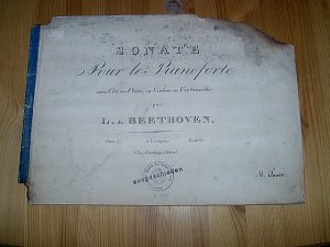 Sonate pour le Pianoforte avec Cor, ou Flûte ou Violon, ou Violoncelle par L. de Beethoven. Oeuvre 17. (PN: 2365, Preis: Pr. 18 Gr.).