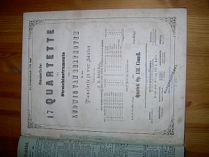 Sämmtliche 17 Quartette für Streichinstrumente für das Pianoforte zu vier Händen. Bearbeitet von F. W. Markull. Enthält folgende 4 Quartette: Op. 131. […]