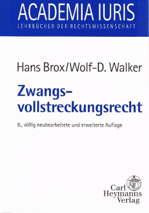 gebrauchtes Buch – Brox, Hans und Wolf-Dietrich Walker – Zwangsvollstreckungsrecht