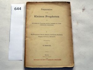 antiquarisches Buch – O Unbekannt – Präparation zu den kleinen Propheten antiquarisches Buch – O Unbekannt – Präparation zu den kleinen Propheten