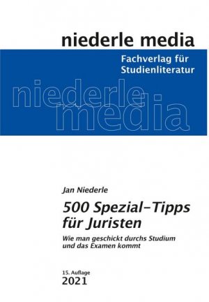 gebrauchtes Buch – Jan Niederle – 500 Spezial-Tipps für Juristen - Wie man geschickt durchs Studium und das Examen kommt - CI 3819 - 200g