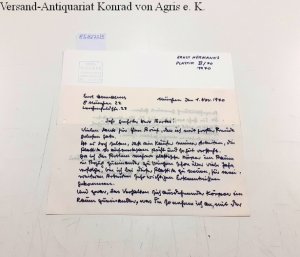 antiquarisches Buch – Ernst Hermanns – Handschriftlicher Brief des Künstlers an den Kunstsammler Gabriel Berks : Signiert : mit Foto des erwähnten Kunstwerks (Foto: Goertz München, 1970)