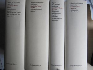 Sämtliche Werke in 4 Bänden. Exemplarische Novellen / Don Quijote de la Mancha / Die Galatea u.a. / Schauspiele. Herausgegeben von Anton M. Rothbauer, […]