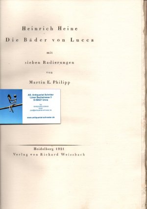 Die Bäder von Lucca. Mit 7 ganzseitigen Radierungen von Martin E. Philipp.