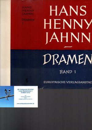 Dramen. Band 1. Mit einem Nachwort von Walter Muschg. Beinhaltet: Pastor Ephraim Magnus - Hans Heinrich - Der Arzt, sein Weib, sein Sohn - Der gestohlene […]