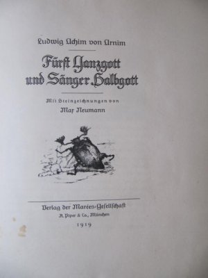 Fürst Ganzgott und Sänger Halbgott. Mit Steinzeichnungen von Max Neumann.