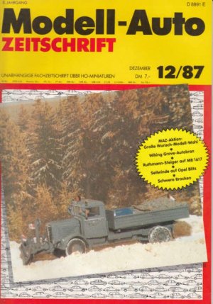 gebrauchtes Buch – Modell-Auto Zeitschrift 12/87 , Lego-Autos, Unabhängige Fachzeitschrift für H0-Miniaturen